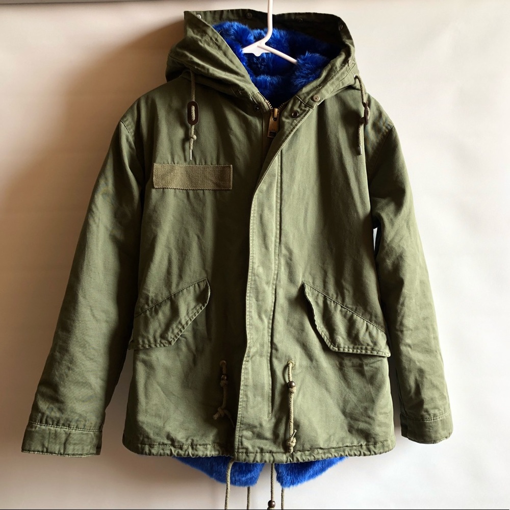 Mao maokong winter fur camo hooded jacket S
